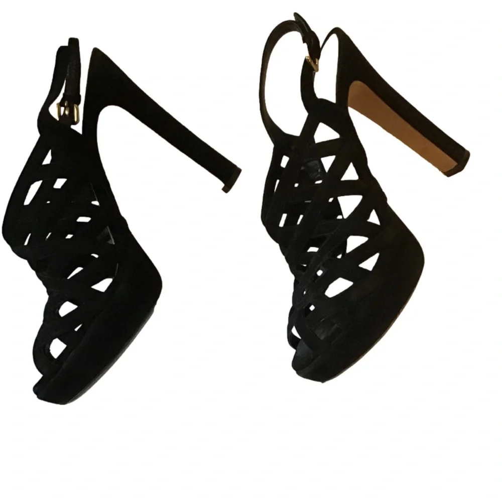 Prada black suede cage stiletto sandal, size 38 ❣️HOST PIC❣️ - Picture 7 of 9